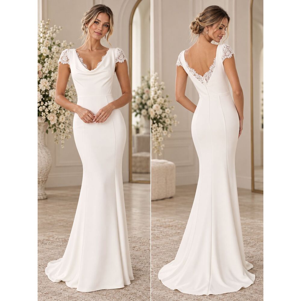 Lulus Forever Beloved Dress Women's White Lace Cap Sleeve Bridal Size XL NWOT